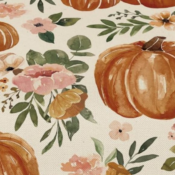 Pumpkin Table Runner Decorative Cloth Floral Decor Fall Decoration Thanksgiving - Picture 7 of 11